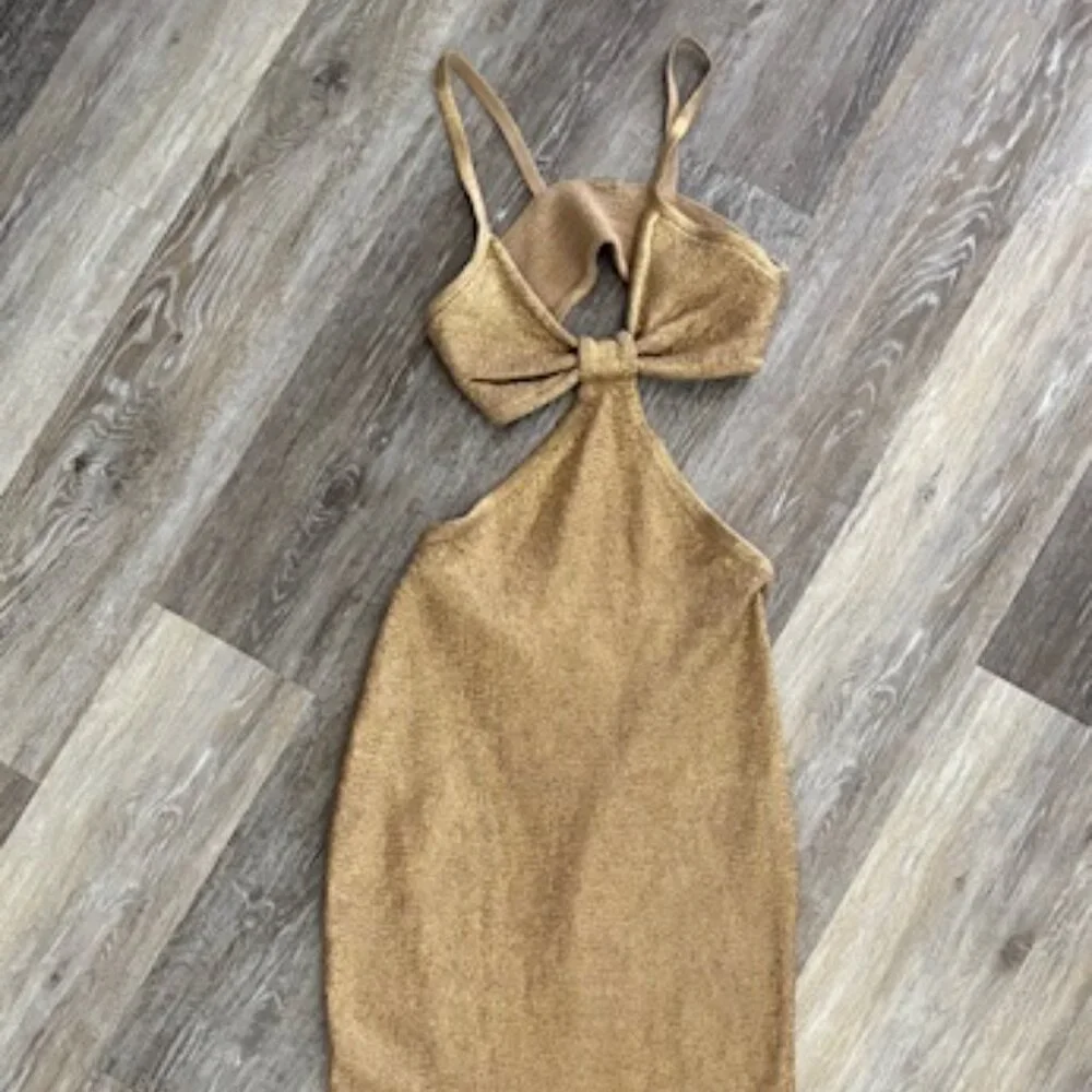 Cult Gaia Serita Dress - Gold - Size S - Picture 10 of 12
